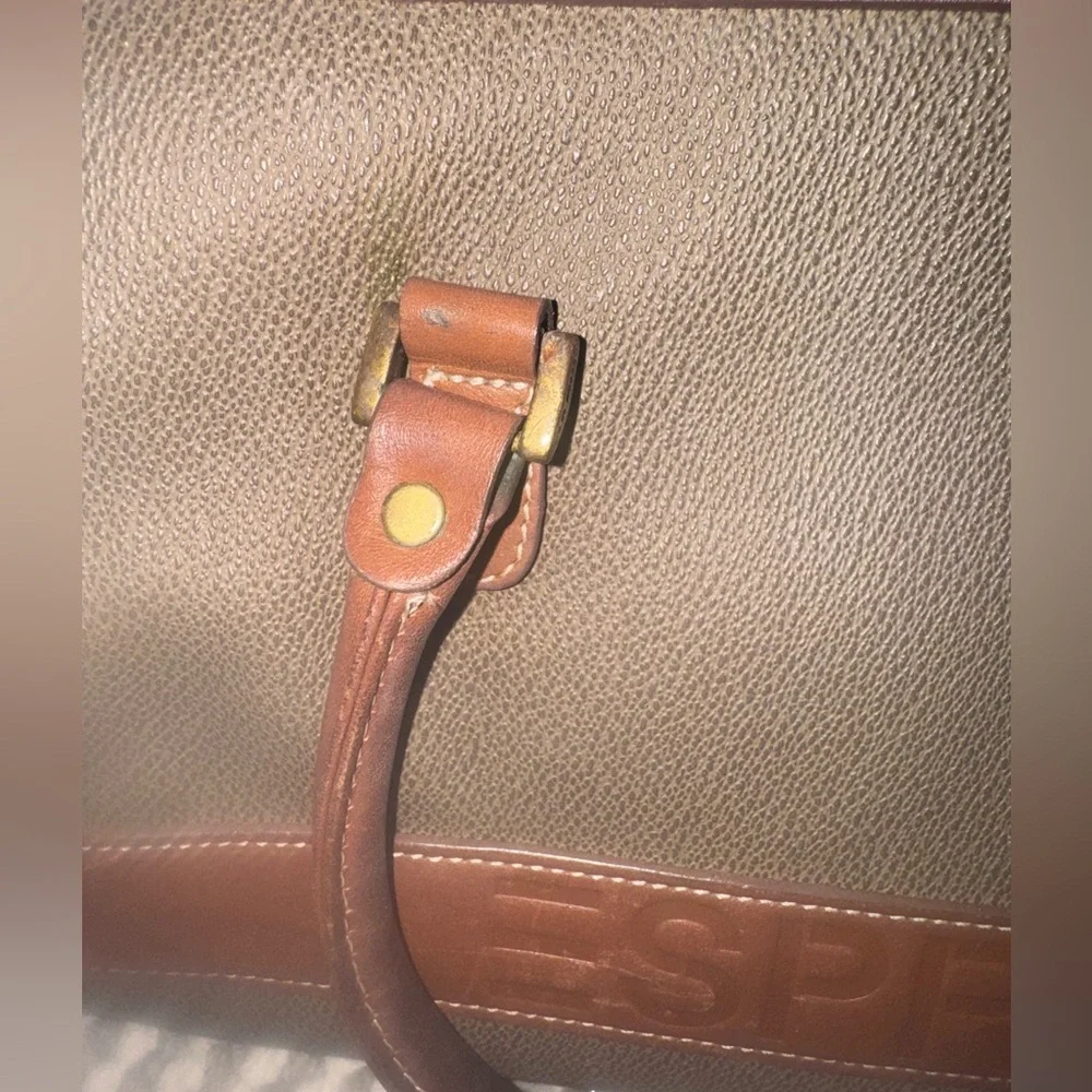 Esprit Tan and Brown Canvas Bag